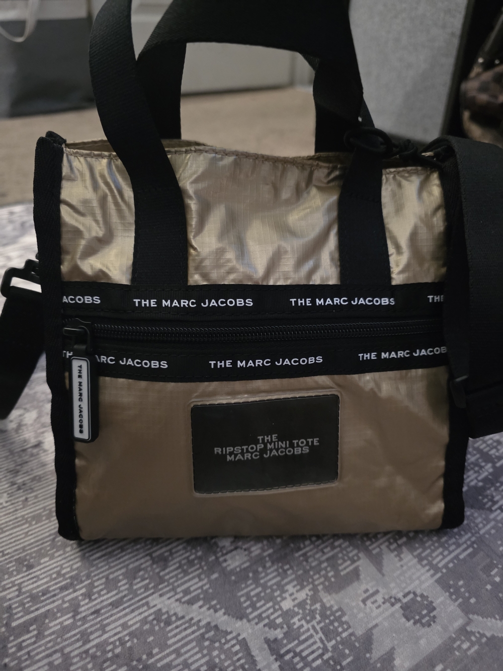 Marc Jacobs Ripstop Mini Tote in Metallic Gold